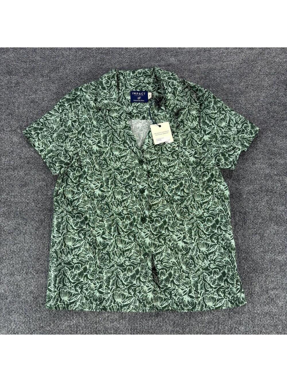 NWT United by Blue Impact Green Floral Button-Up Shirt S - Tropical, Vacation